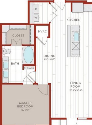 Aura Bluffview Apartments A16 1 Alt 1 Floor Plan Aura Bluffview Apartments A16 1 Alt 1 Floor Plan
